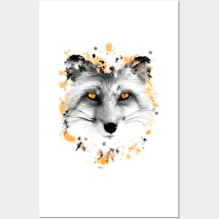 Fox with orange eyes Posters and Art